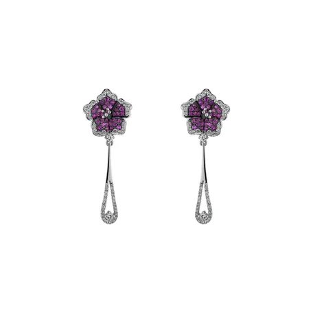 Diamond earrings and Sapphire Miss Flora