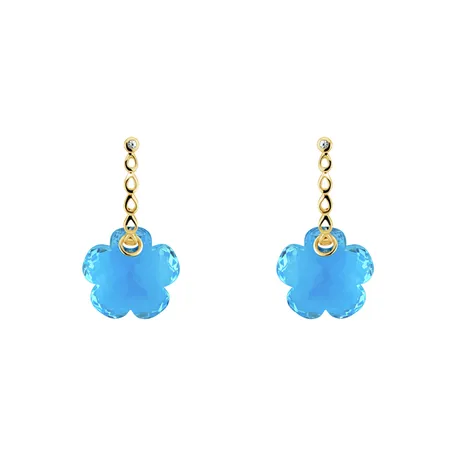 Diamond earrings with Topaz Happy Daisy