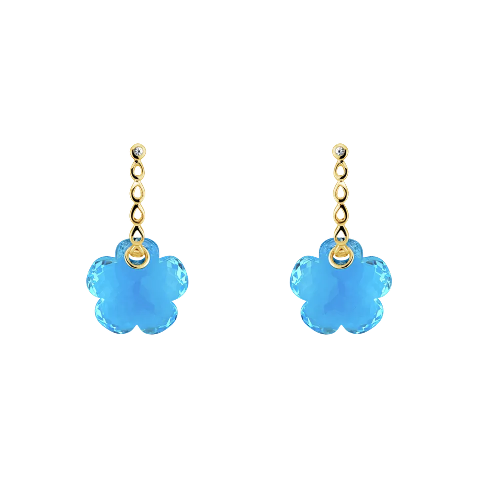 Diamond earrings with Topaz Happy Daisy