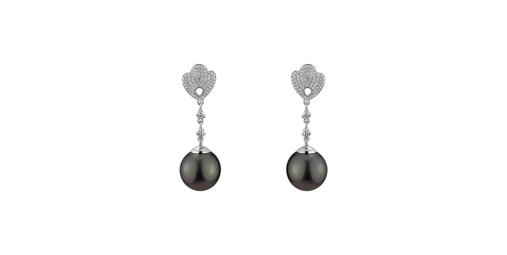 Diamond earrings with Pearl Lavish Sea