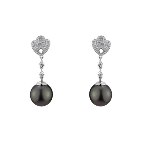 Diamond earrings with Pearl Lavish Sea