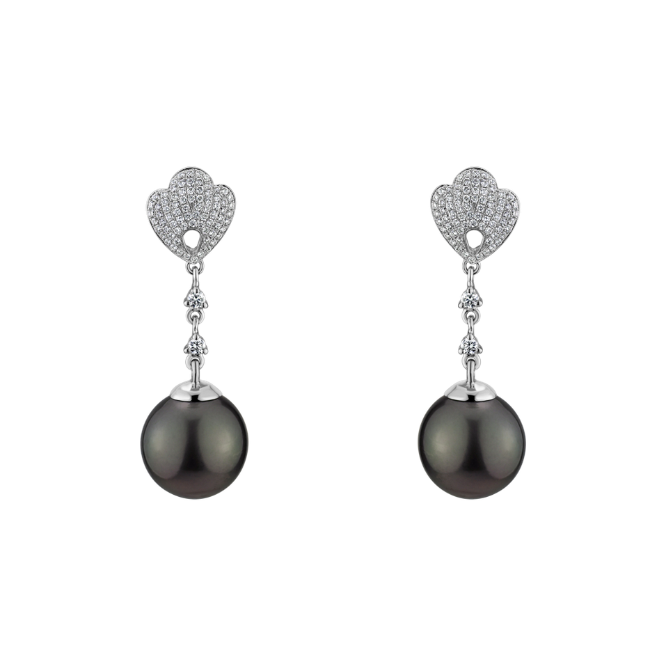 Diamond earrings with Pearl Lavish Sea