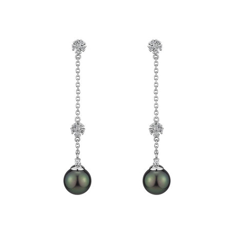 Diamond earrings with Pearl Ocean Tango