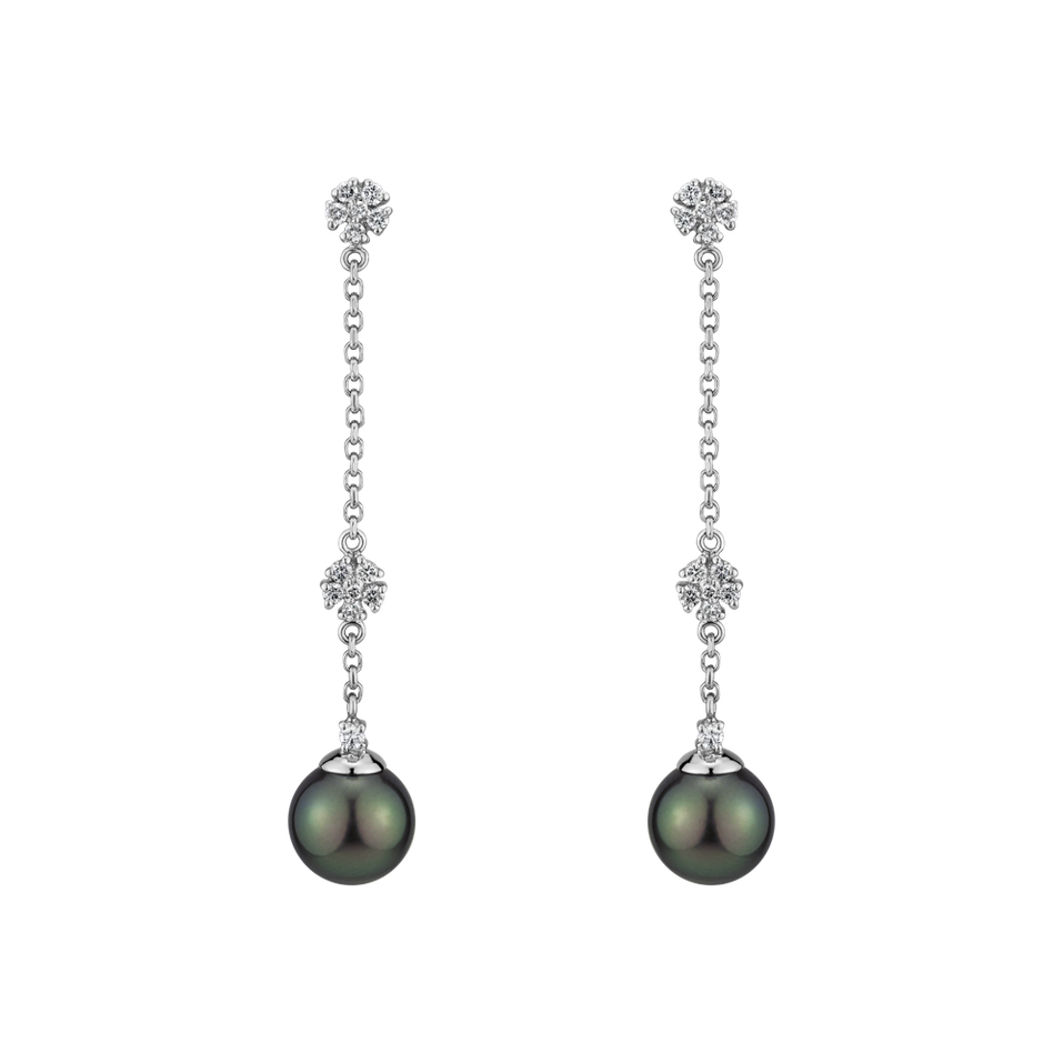 Diamond earrings with Pearl Ocean Tango