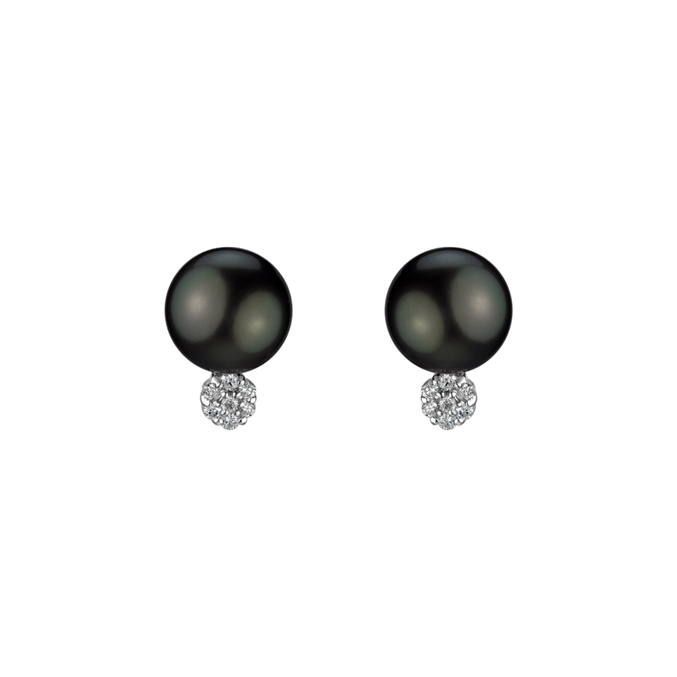 Diamond earrings with Pearl Neetham