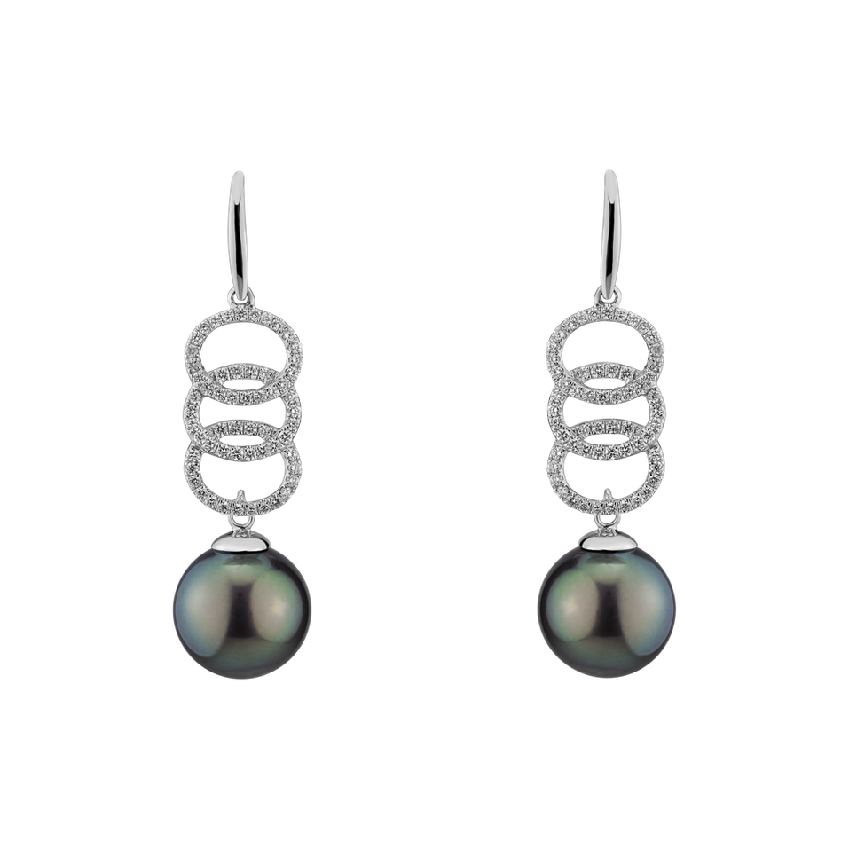 Diamond earrings with Pearl Sea of Unity
