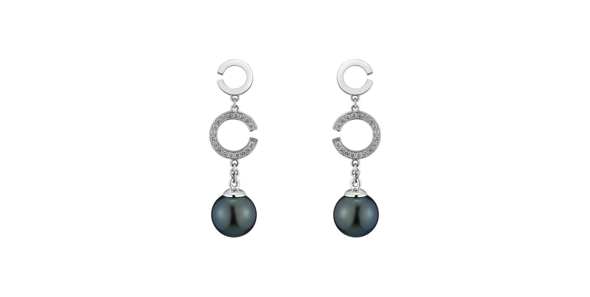 Diamond earrings with Pearl Wondering Paradise