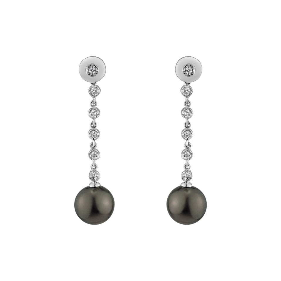 Diamond earrings with Pearl Seafront