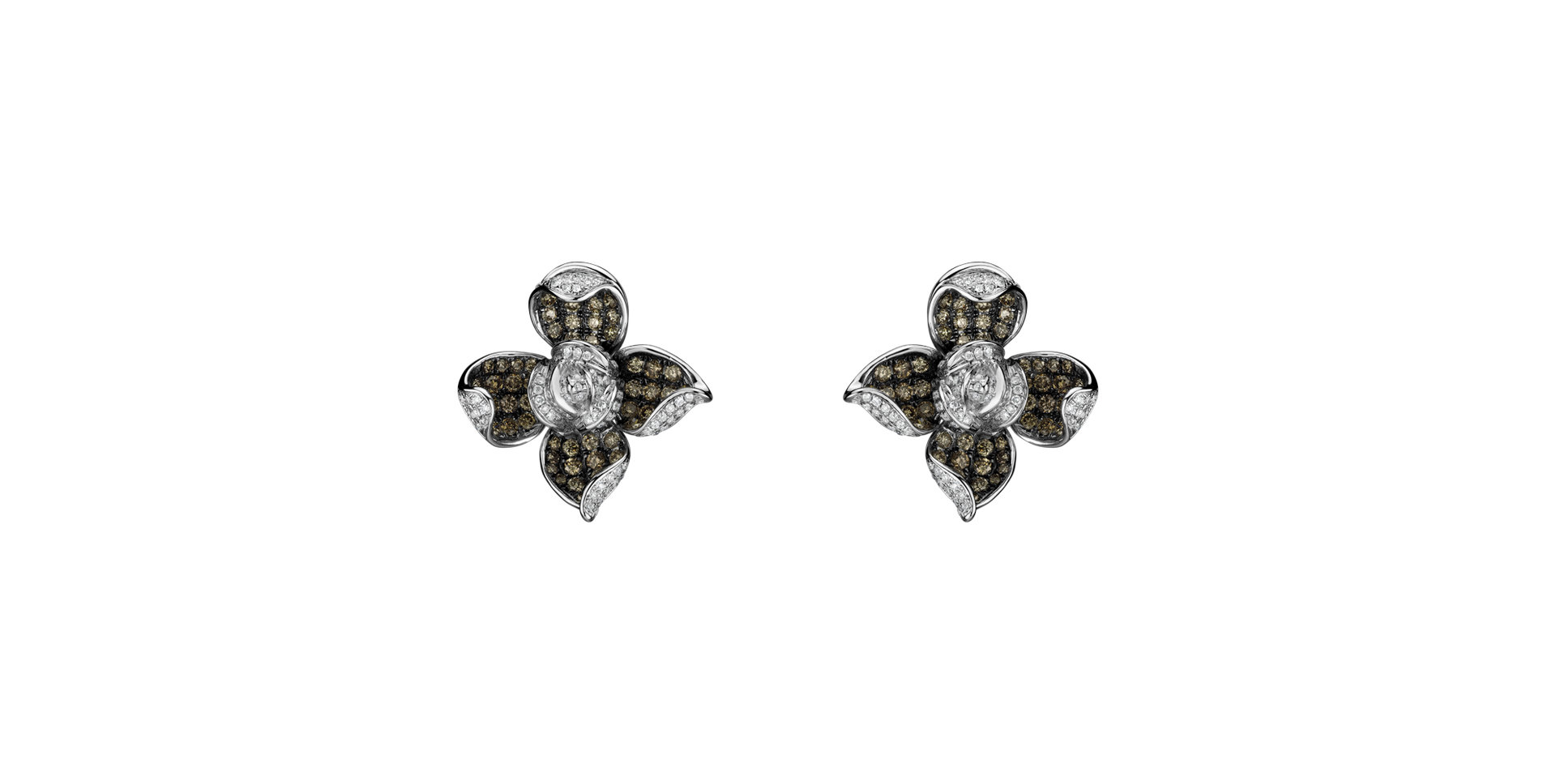 Earrings with brown and white diamonds Luciana