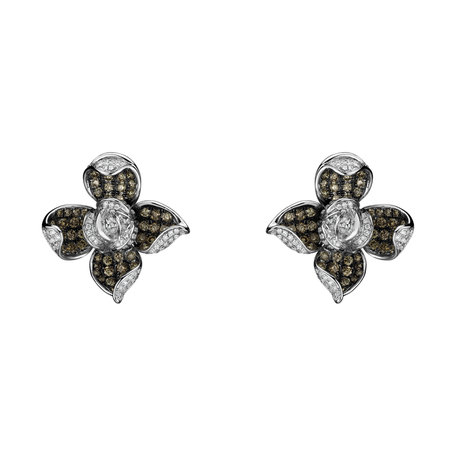 Earrings with brown and white diamonds Luciana
