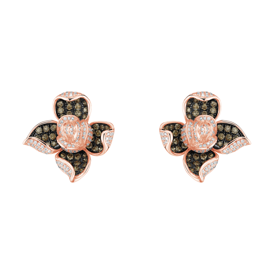 Earrings with brown and white diamonds Luciana