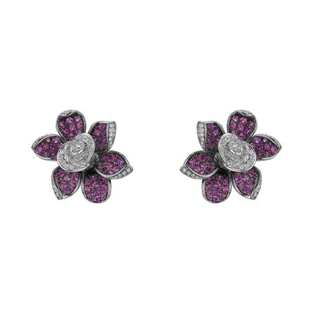 Diamond earrings and Sapphire Princess Miyuki