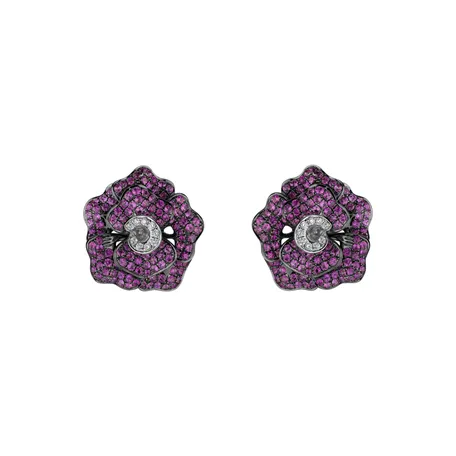Diamond earrings and Sapphire Camelia
