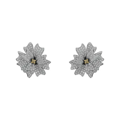 Earrings with brown diamonds Celestial Rose