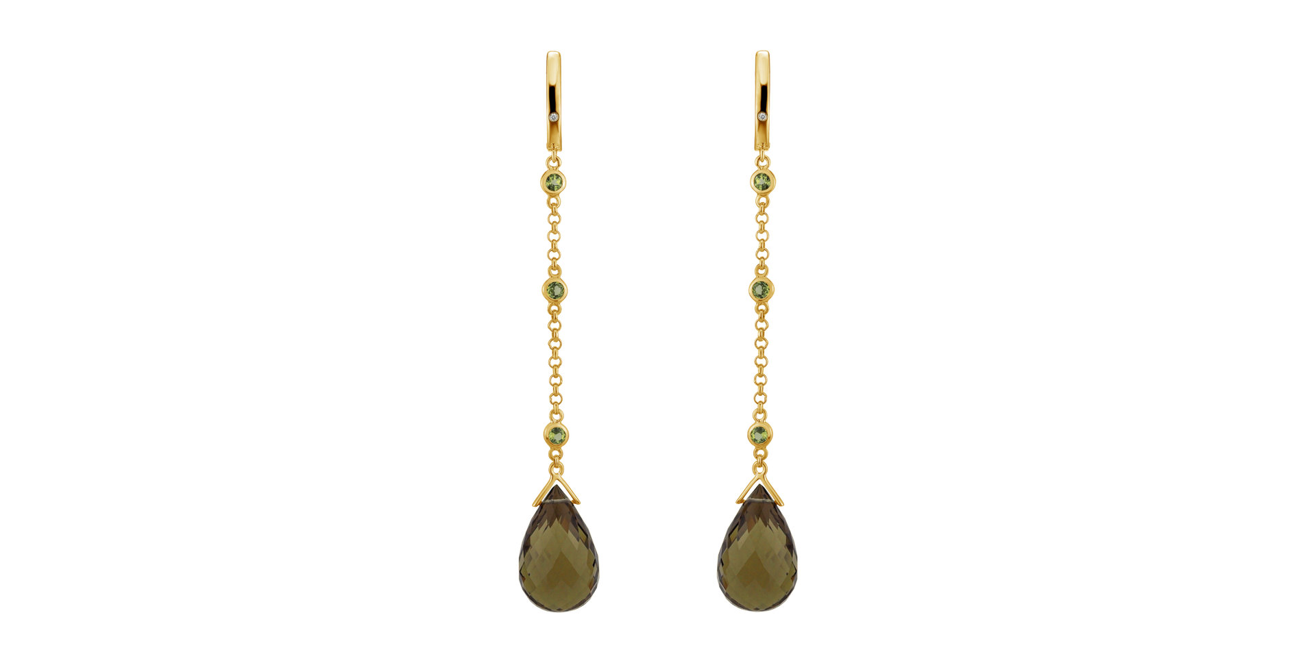 Diamond earrings with Quartz and Peridot Tarquinia