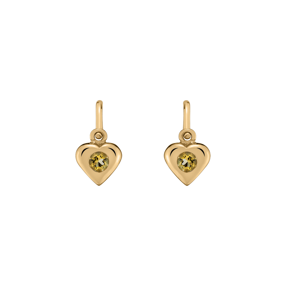 Children's earrings with Citrine Eternal Love