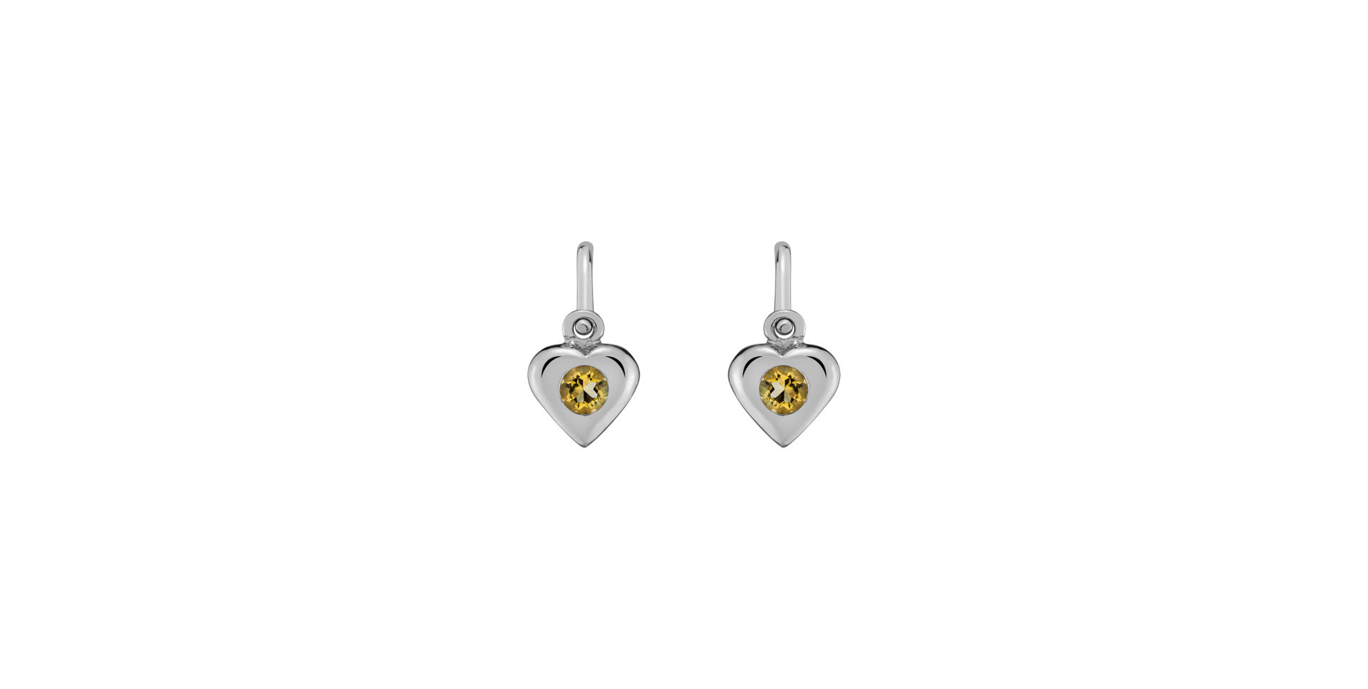 Children's earrings with Citrine Eternal Love