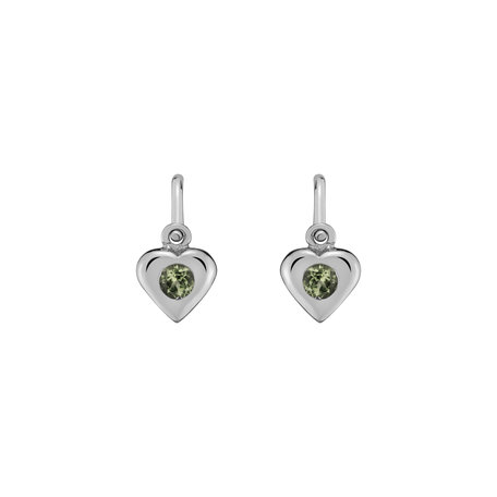 Children's earrings with Peridote Eternal Love