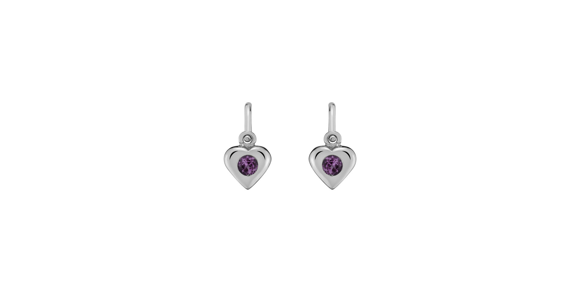 Children's earrings with Amethyst Eternal Love