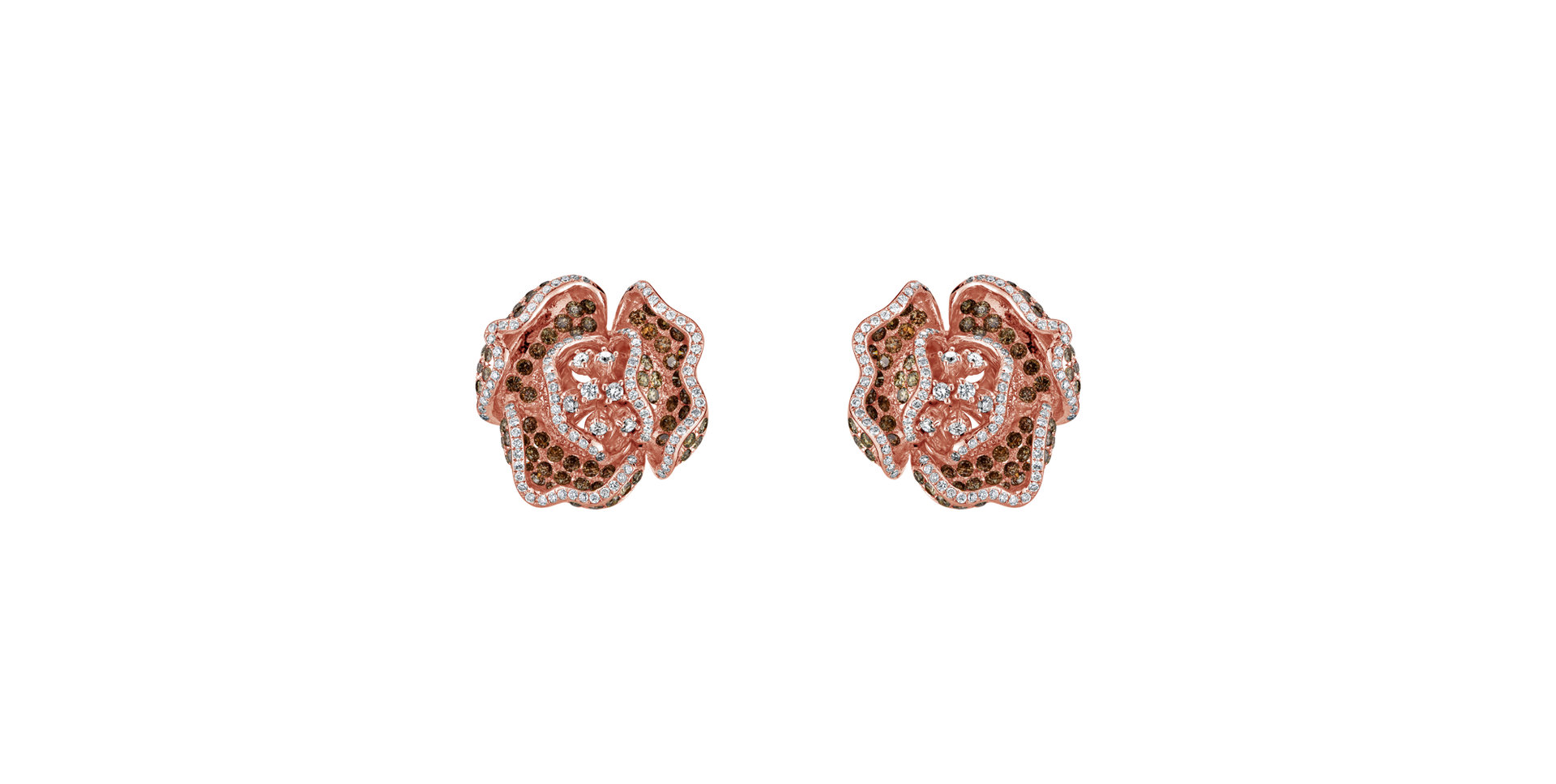 Earrings with brown and white diamonds Esperance