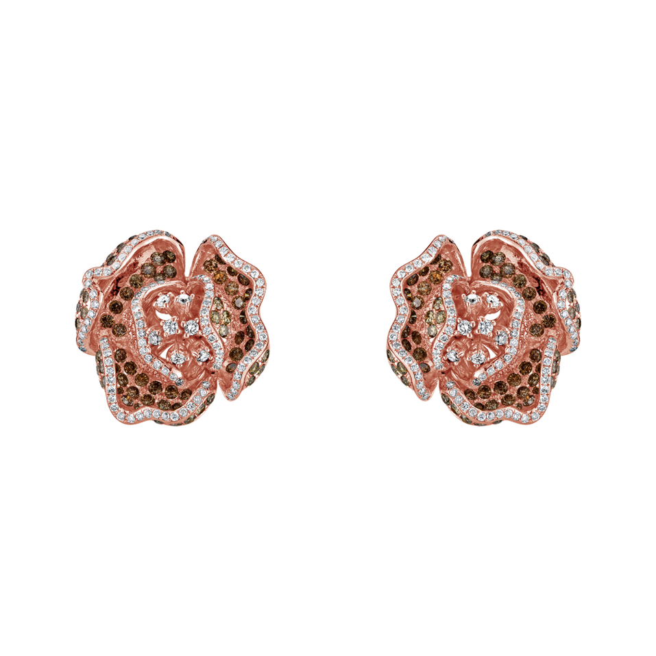Earrings with brown and white diamonds Esperance
