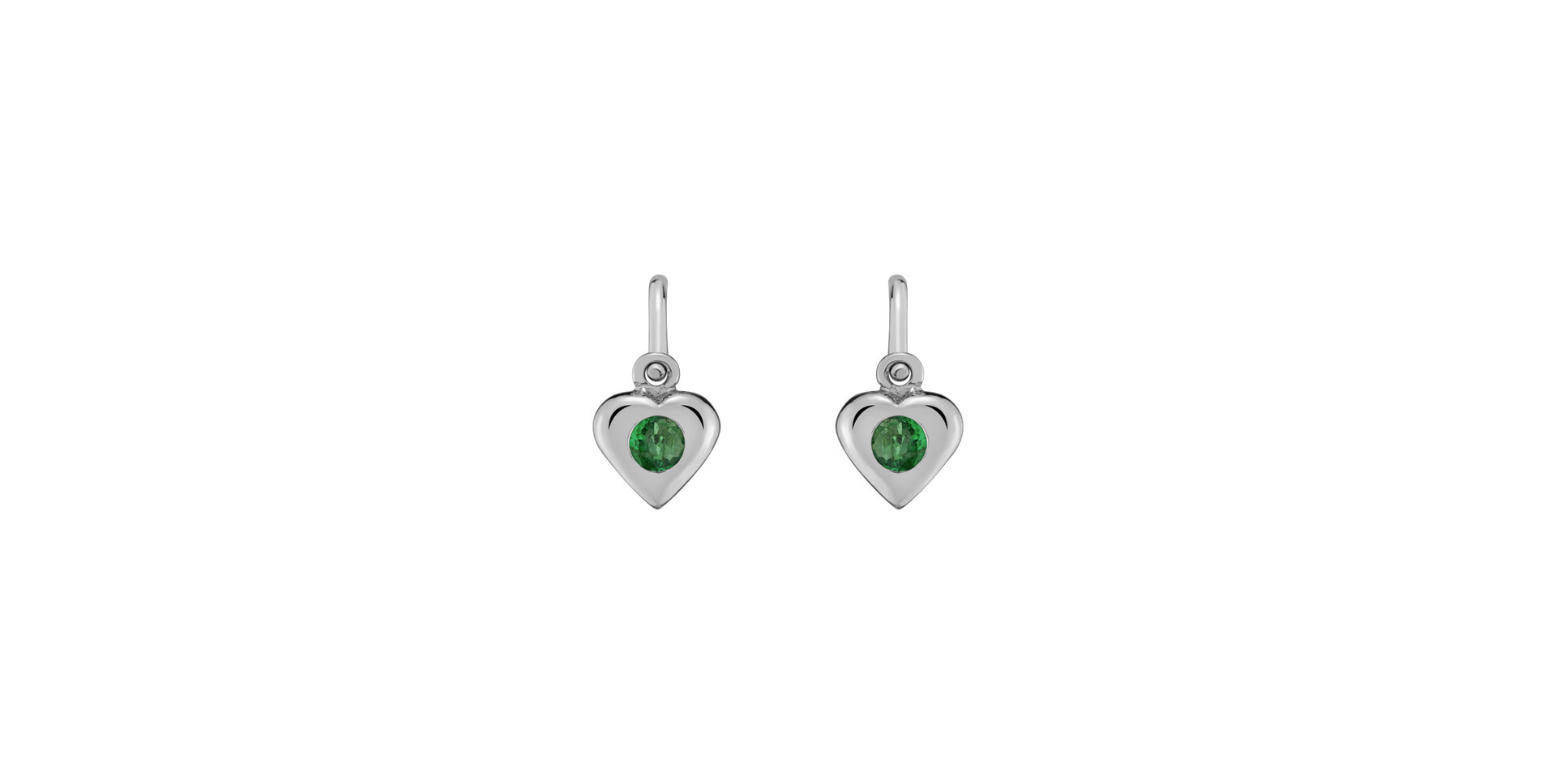 Children's earrings with Emerald Eternal Love