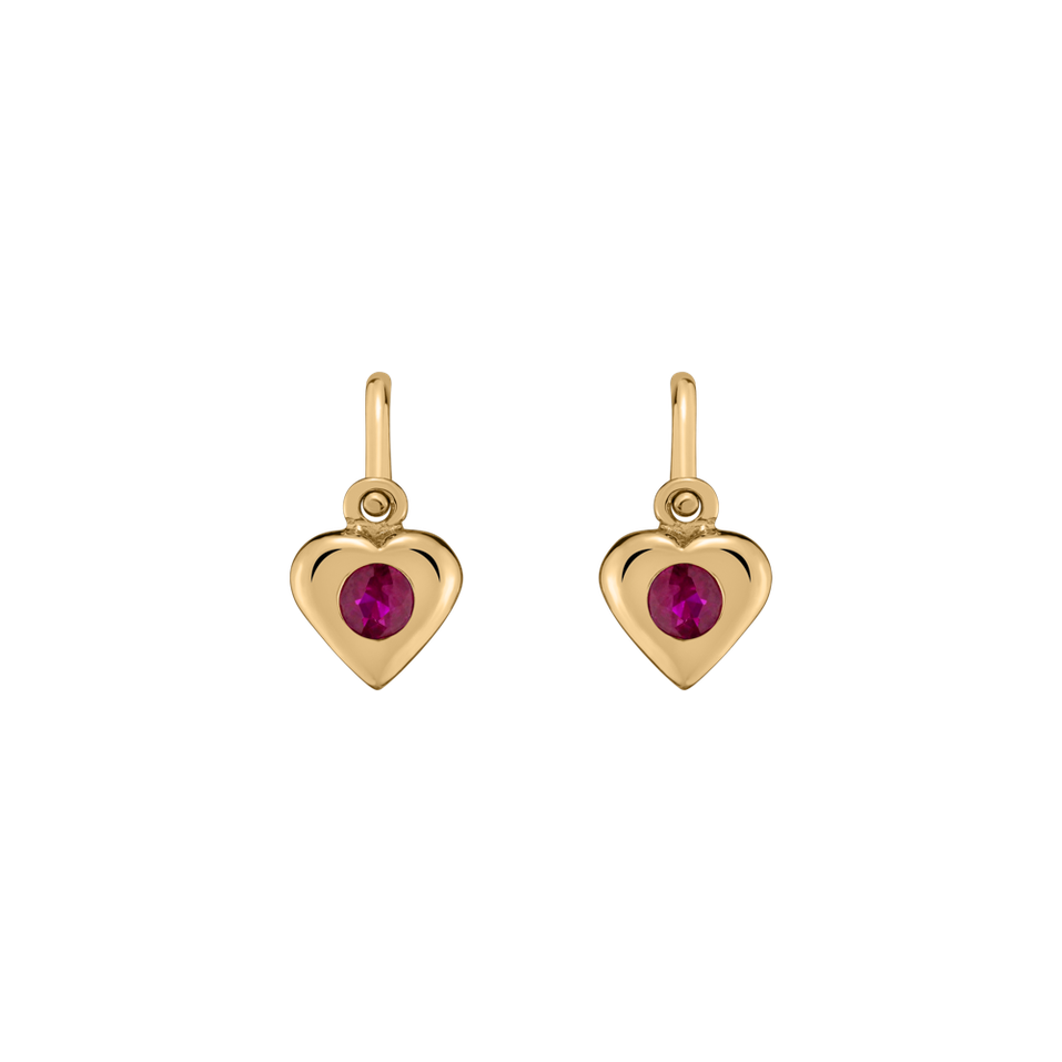 Children's earrings with Ruby Eternal Love