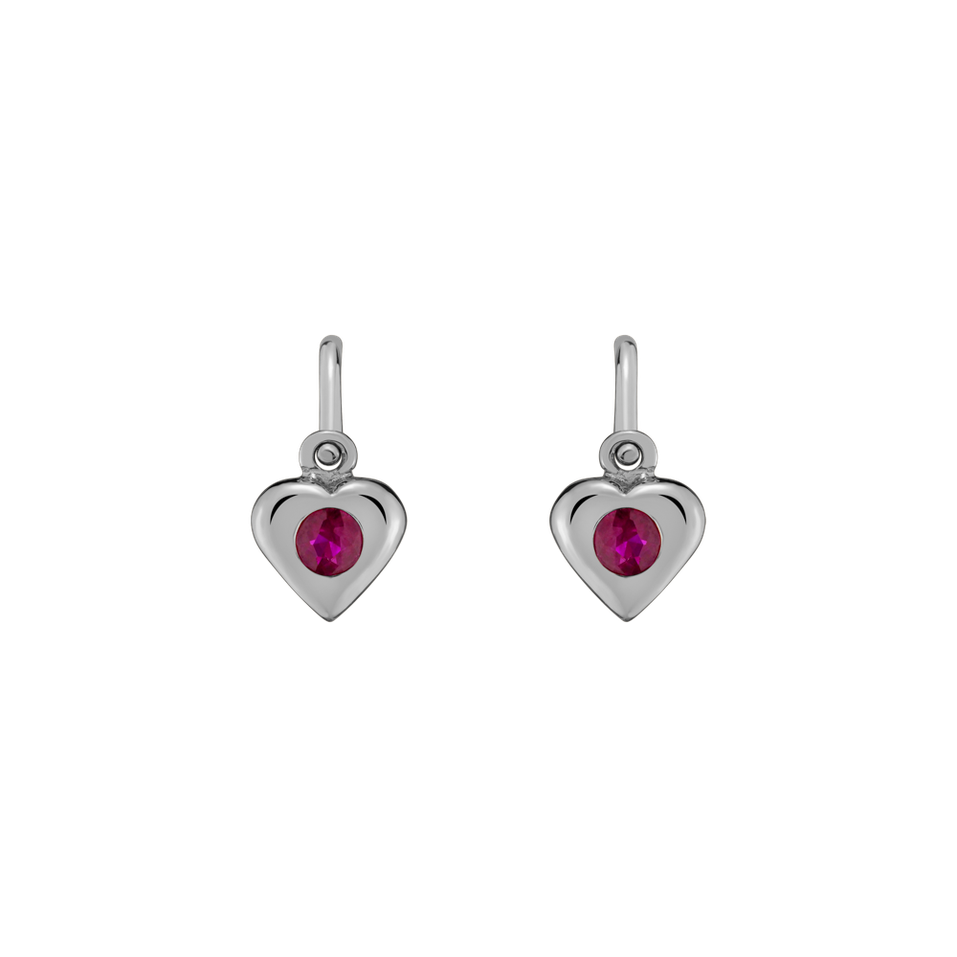 Children's earrings with Ruby Eternal Love