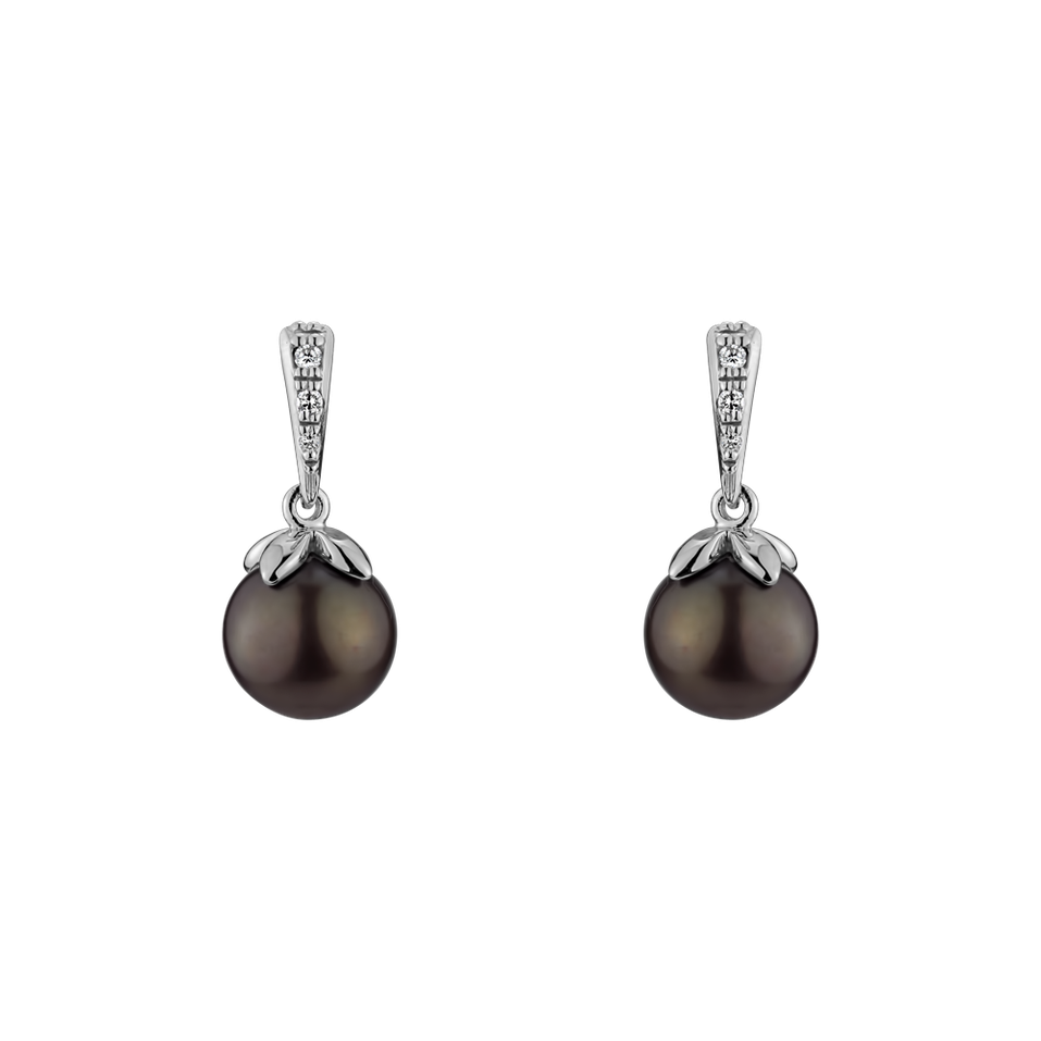 Diamond earrings with Pearl Sirens Gift