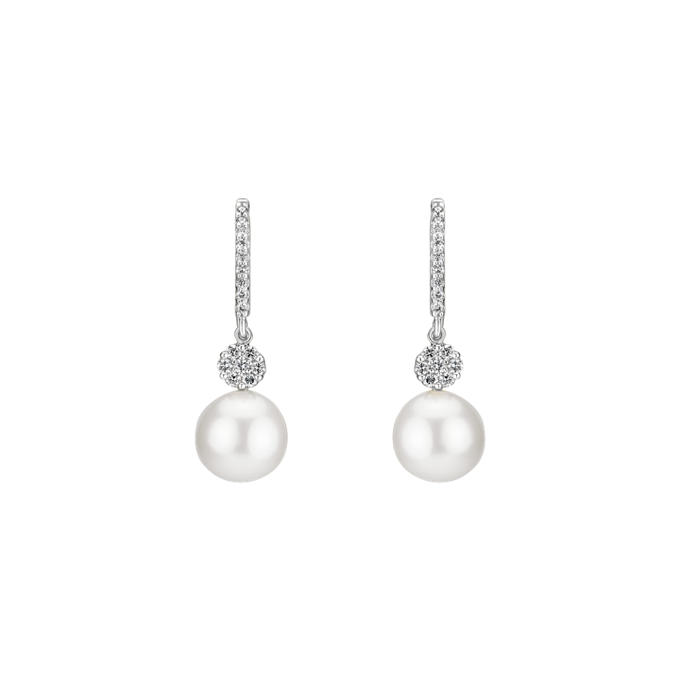 Diamond earrings with Pearl Sea Glory