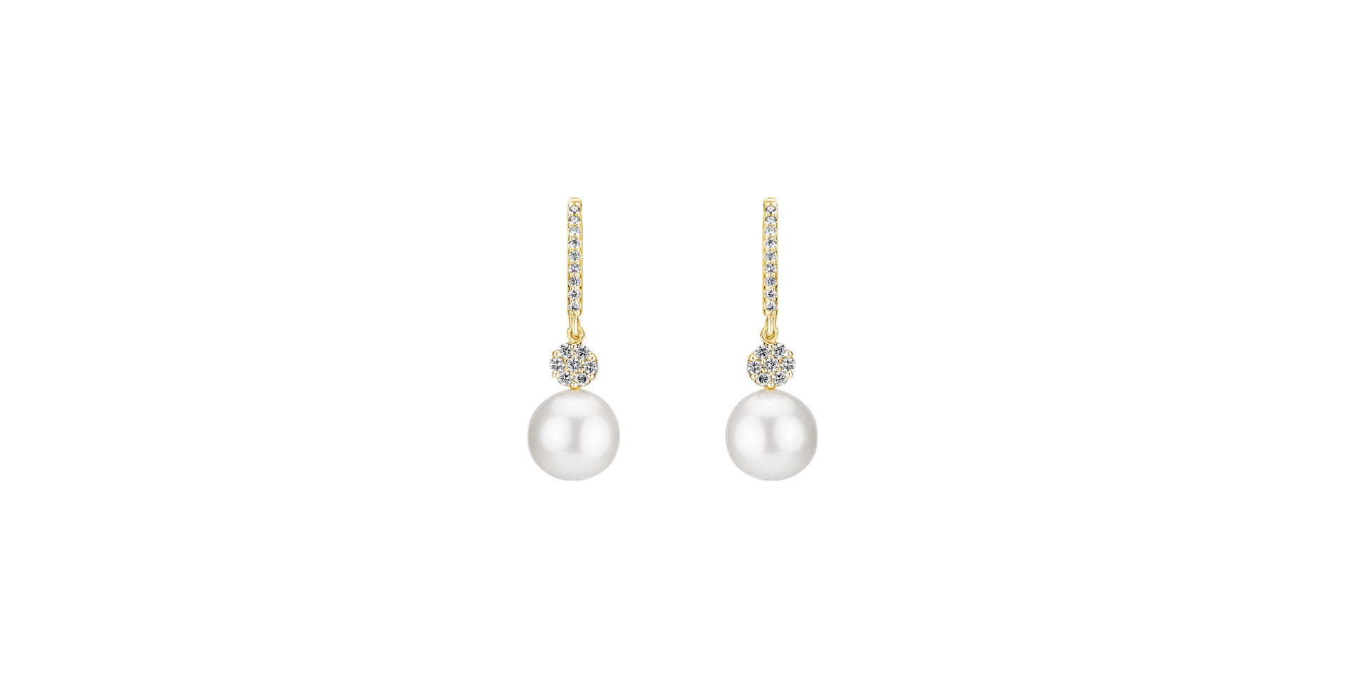 Diamond earrings with Pearl Sea Glory