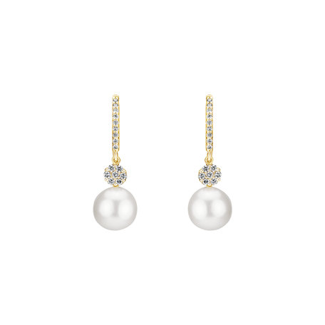 Diamond earrings with Pearl Sea Glory