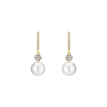 Diamond earrings with Pearl Sea Glory