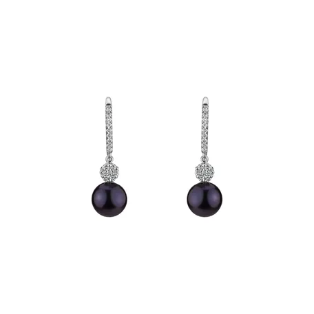 Diamond earrings with Pearl Sea Glory