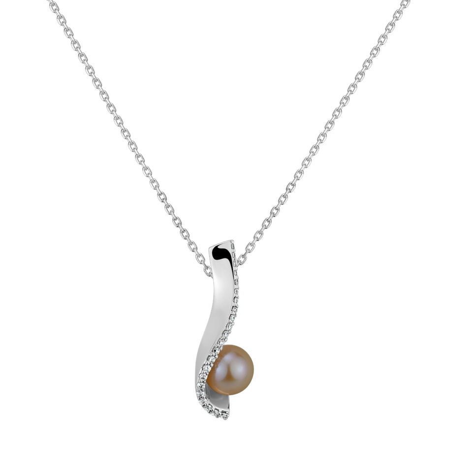 Diamond pendant with necklace and Pearl Lost Ocean