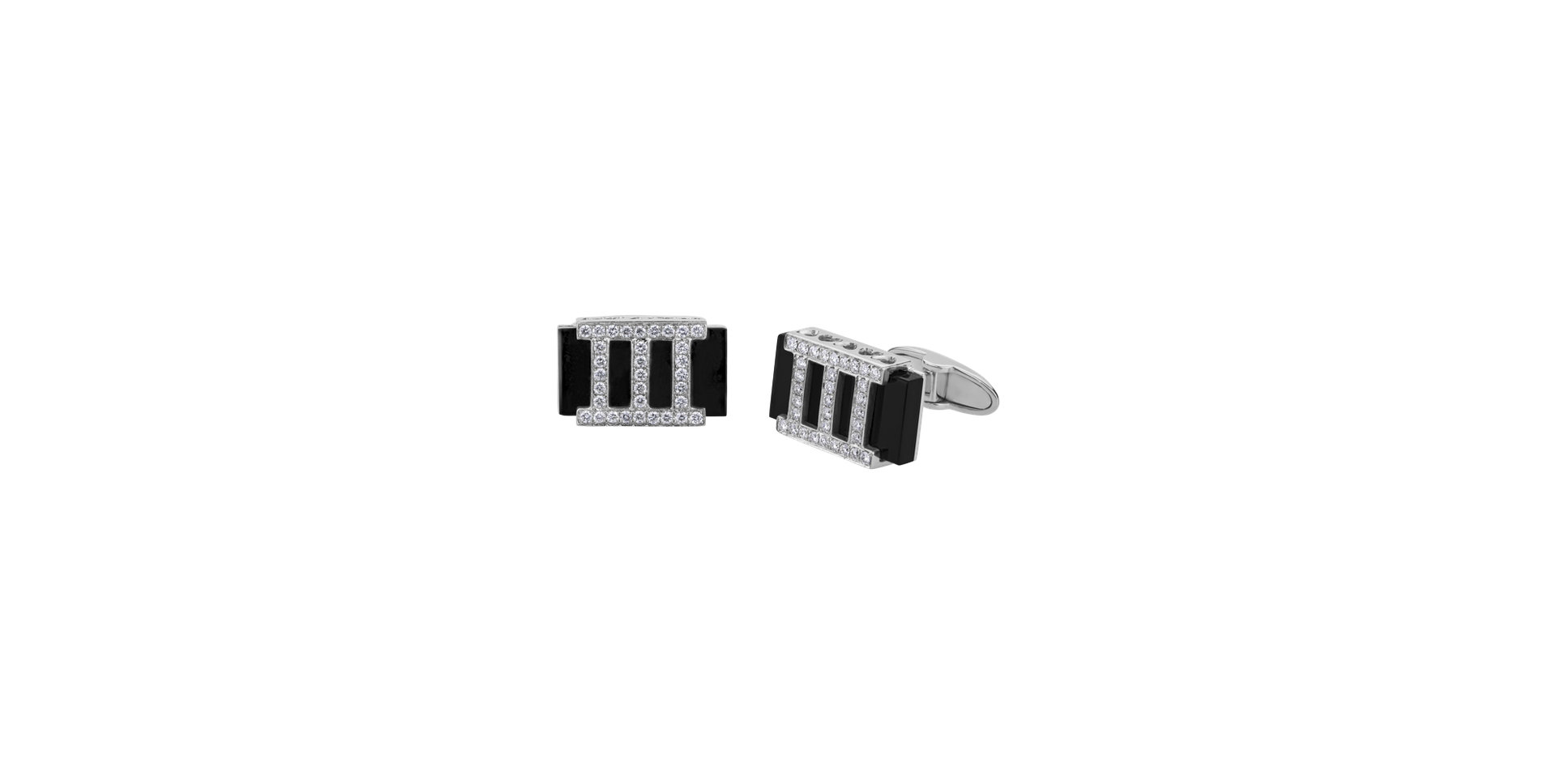 Diamond cufflinks with Onyx Cornel