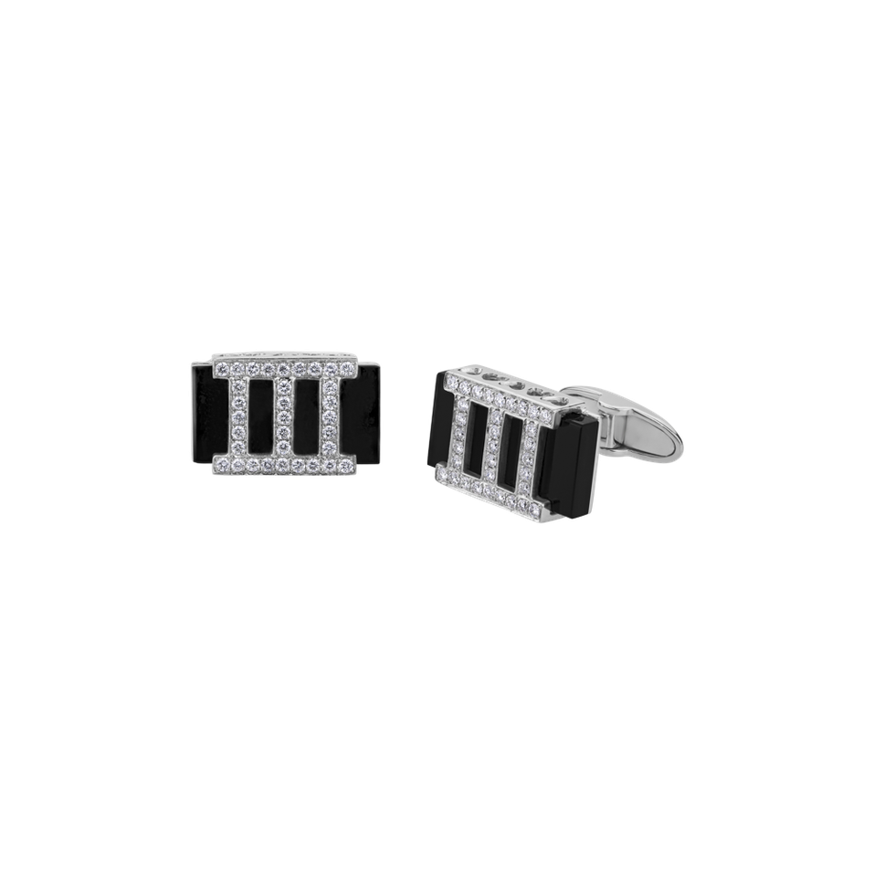 Diamond cufflinks with Onyx Cornel