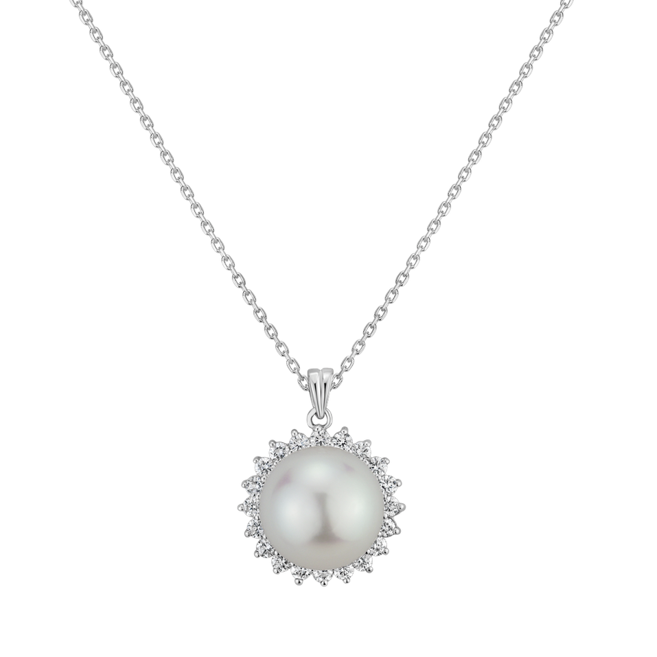 Diamond pendant with Pearl Auris