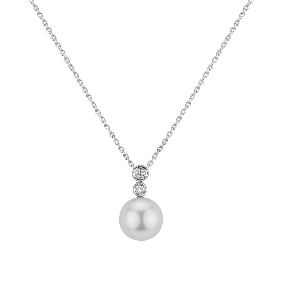 Diamond pendant with Pearl Isabelle