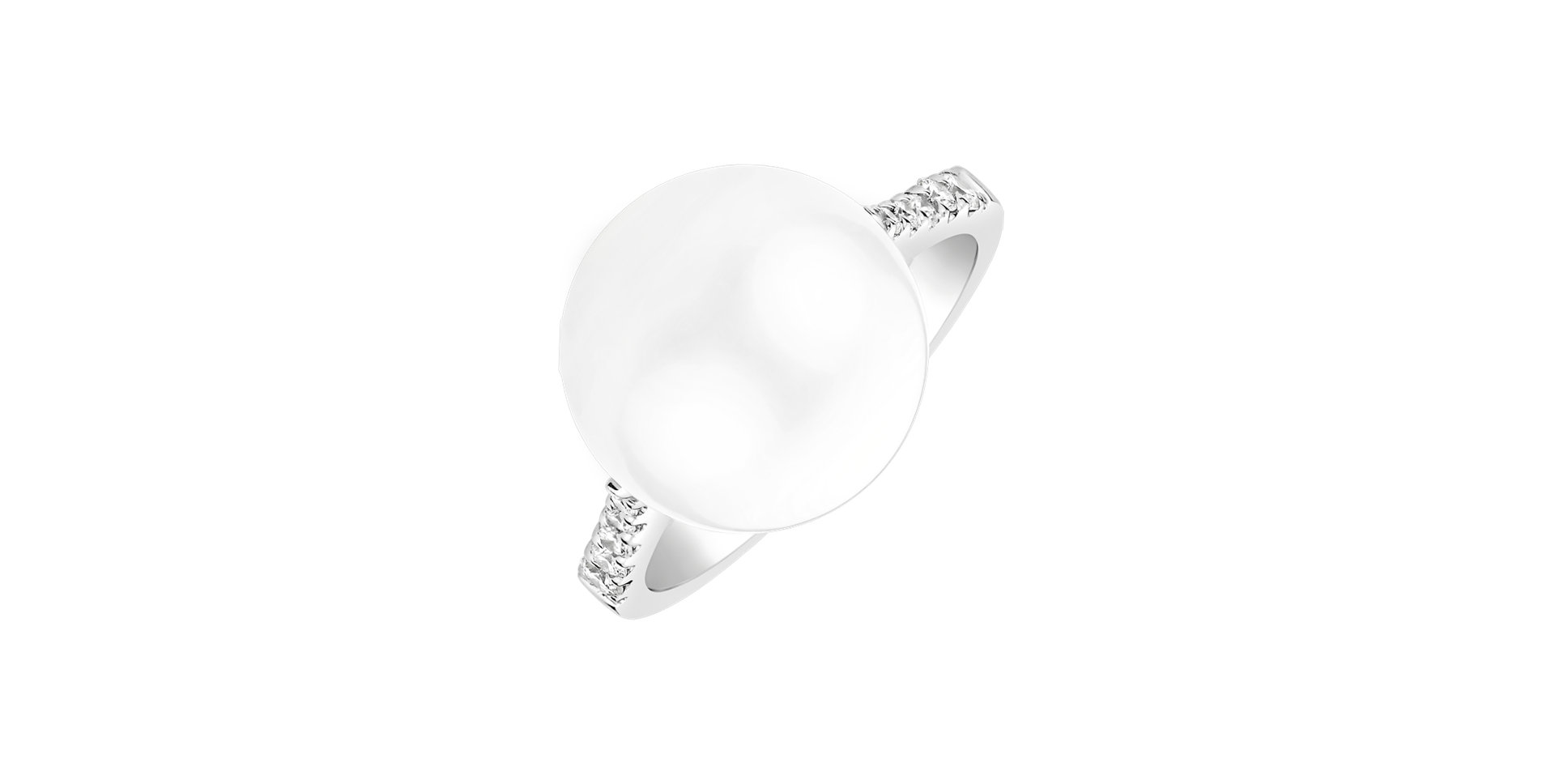 Diamond ring with Pearl Marielle