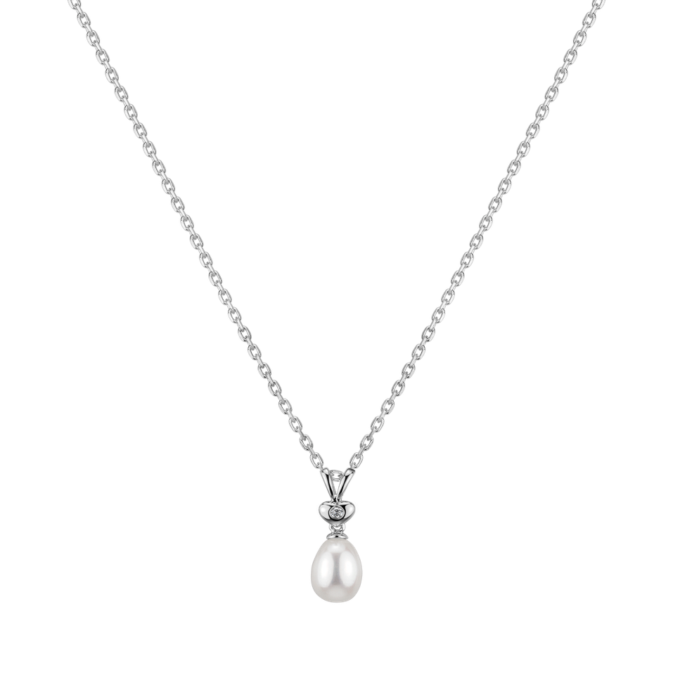 Diamond pendant with Pearl Gentle Ocean