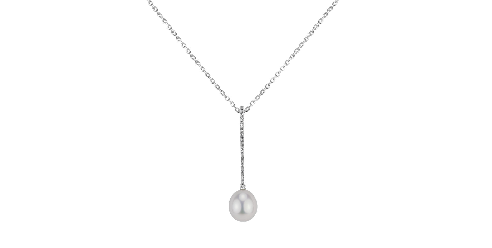 Diamond pendant with Pearl Ocean Drop