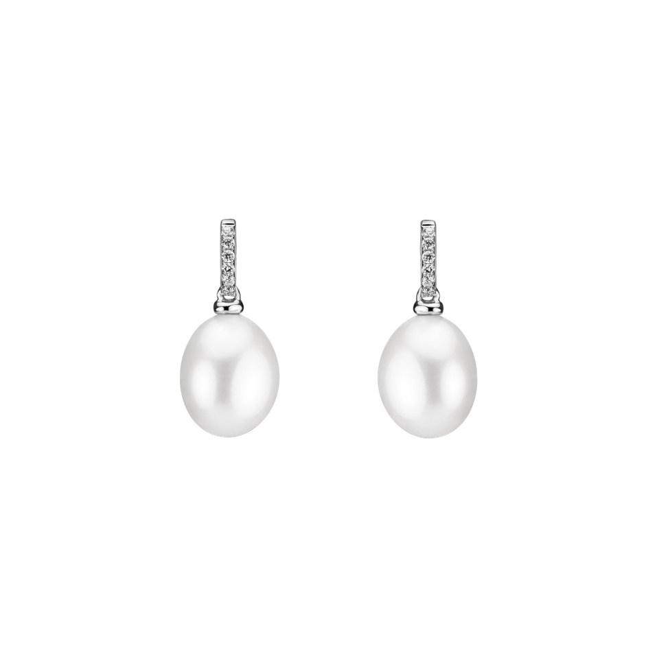 Diamond earrings with Pearl Electra