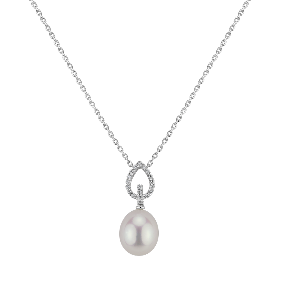 Diamond pendant with Pearl Sea of Desire