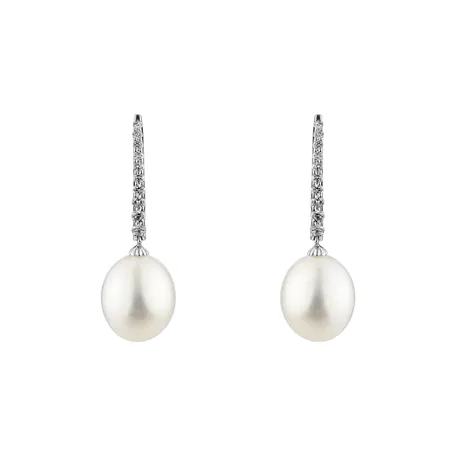 Diamond earrings with Pearl Yesenia Sea