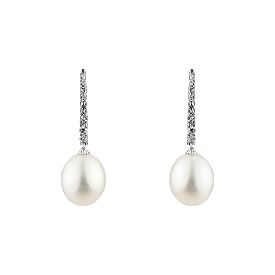 Diamond earrings with Pearl Yesenia Sea