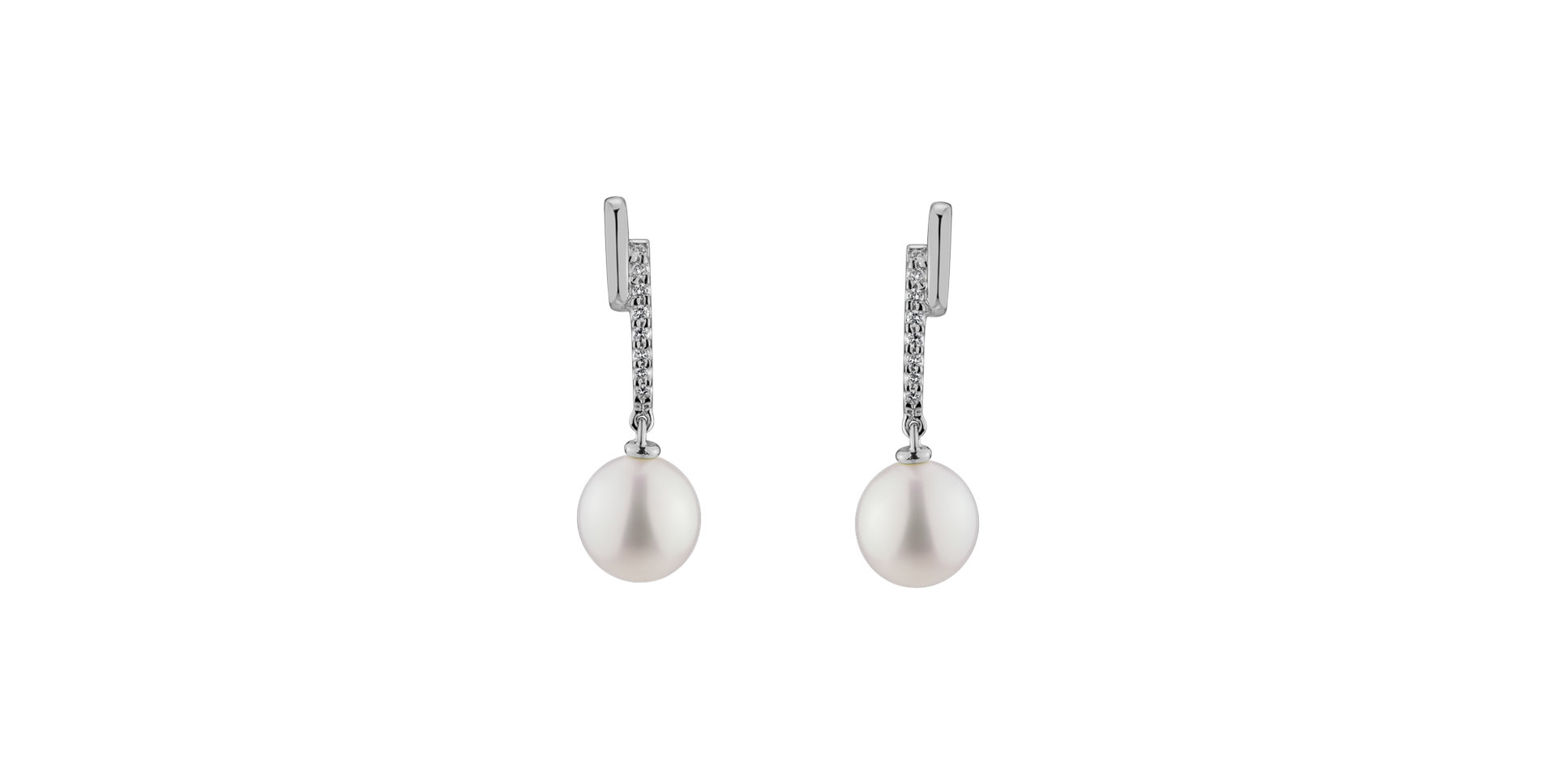 Diamond earrings with Pearl River of Ximena