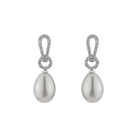 Diamond earrings with Pearl Yolanda Pacific