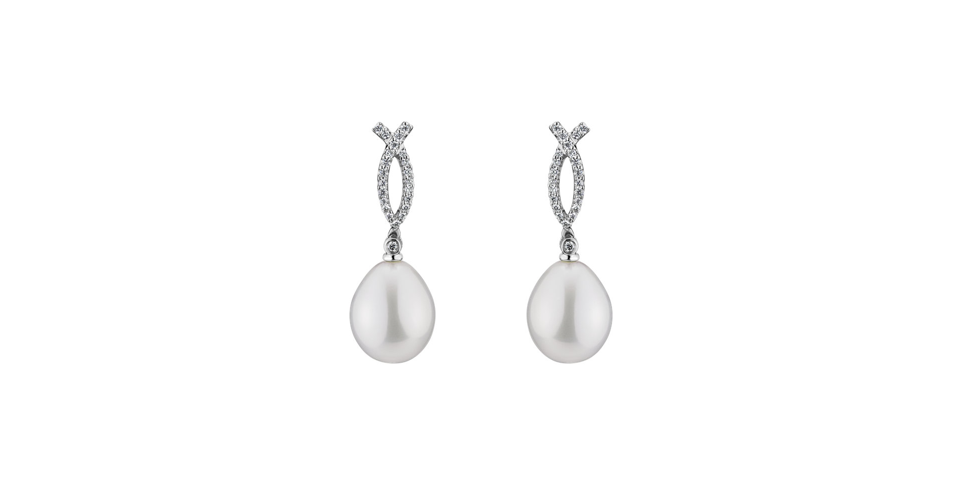 Diamond earrings with Pearl Violeta Ocean