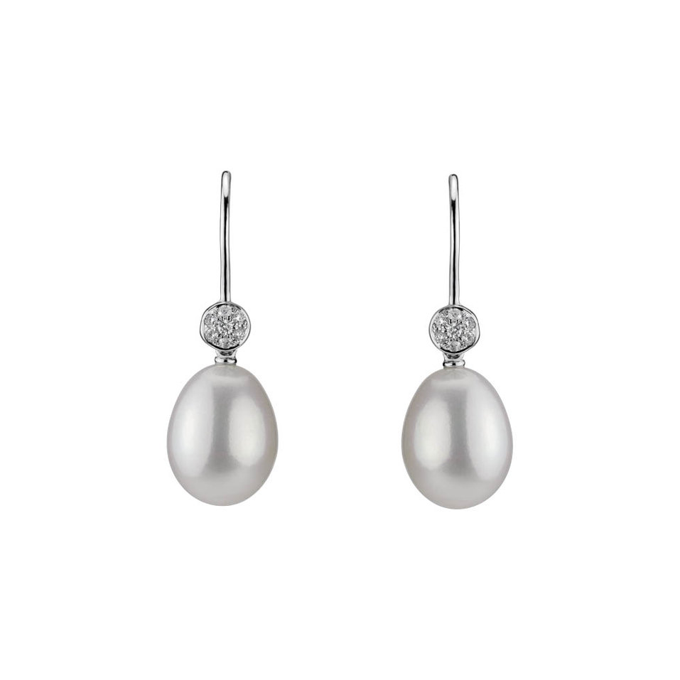 Diamond earrings with Pearl Underwater Vanesa